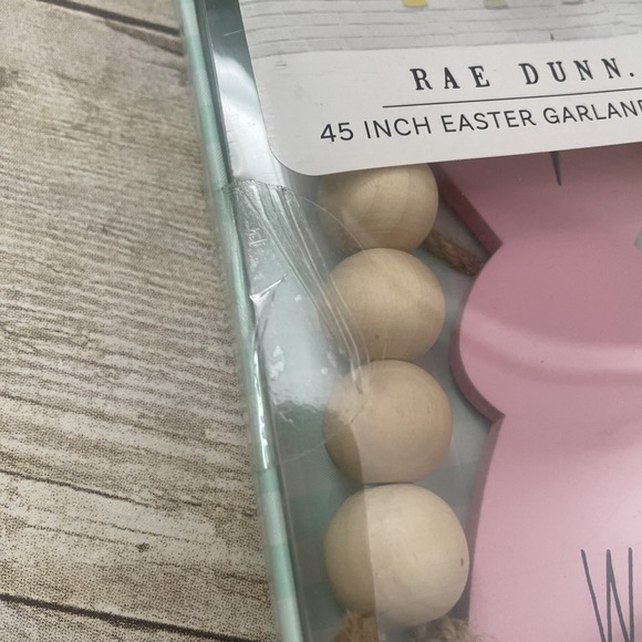 Rae Dunn Easter Bunny Wood Garland~ WE BELIEVE IN THE‎ EASTER BUNNY ~ New 45" - Picture 4 of 4